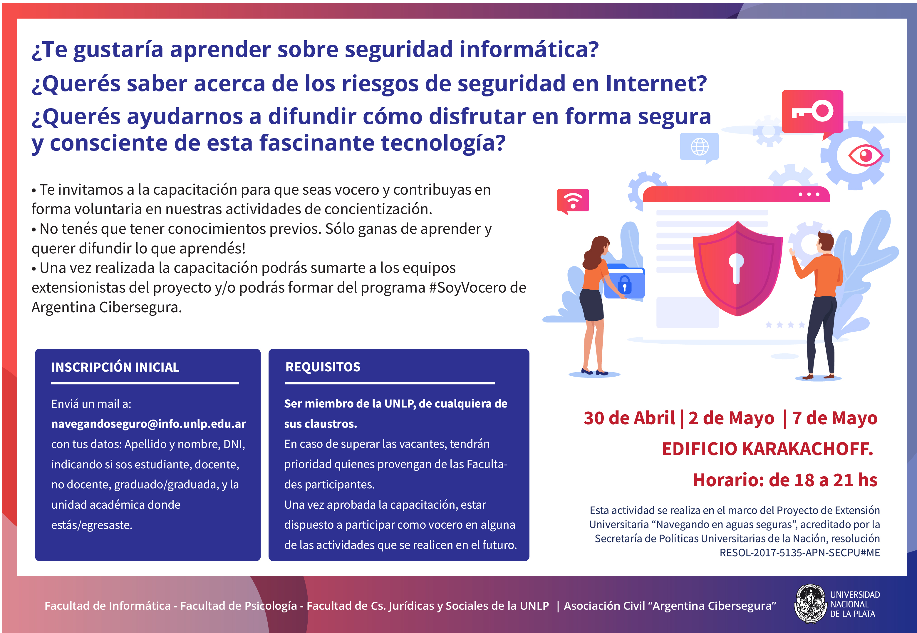 Capacitación en Ciberseguridad - 30 de abril, 2 de mayo y 7 de mayo de 2019
