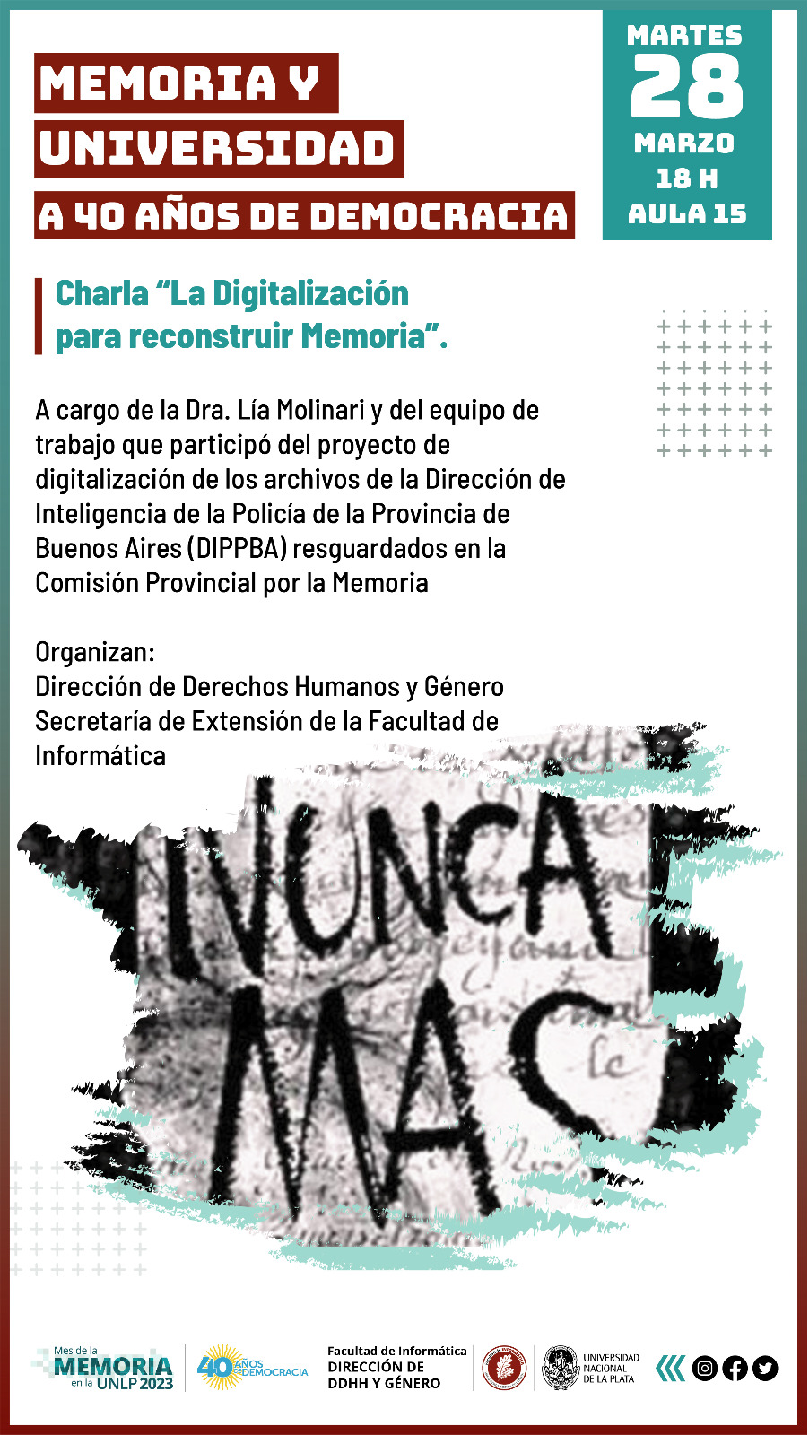 Charla Memoria, Univerisidad y 40 años de Democracia.
